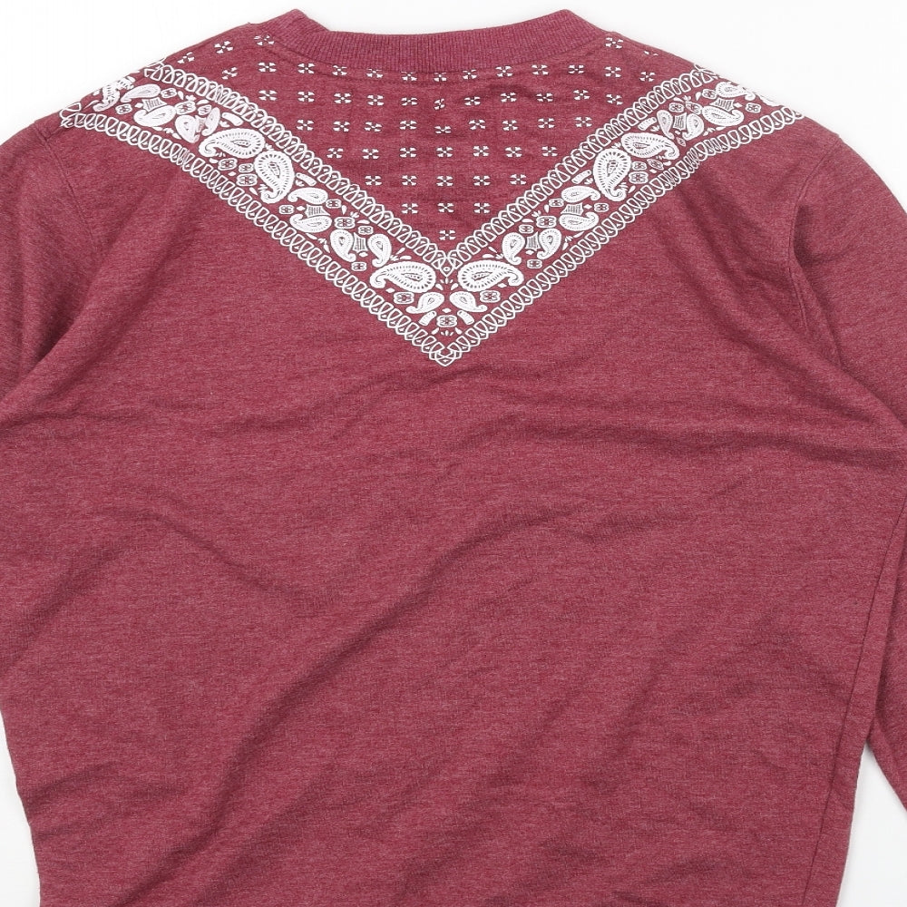 Bellfield Womens Red Cotton Pullover Sweatshirt Size S Pullover