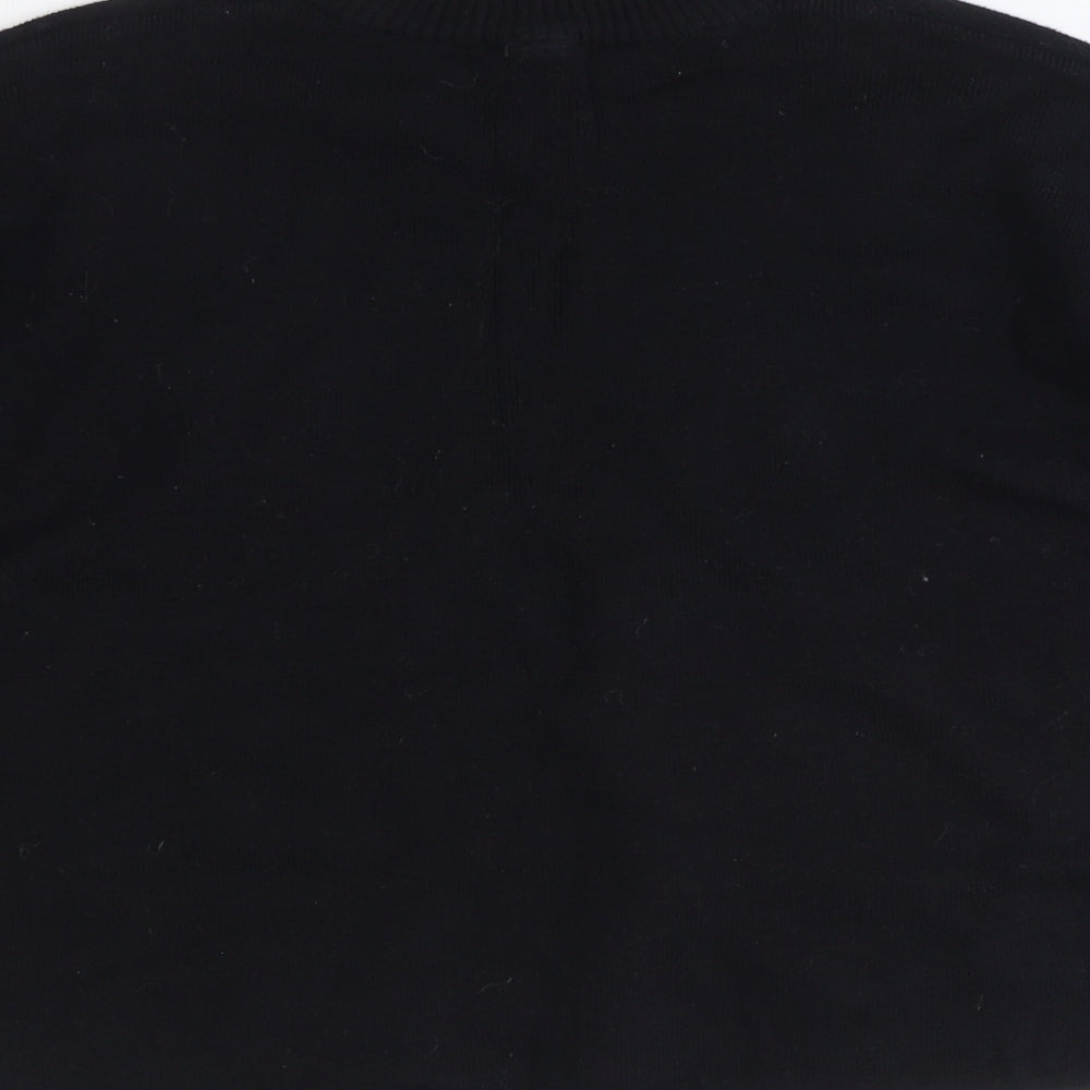 Divided Womens Black Round Neck Polyester Pullover Jumper Size XS - Cropped, Love