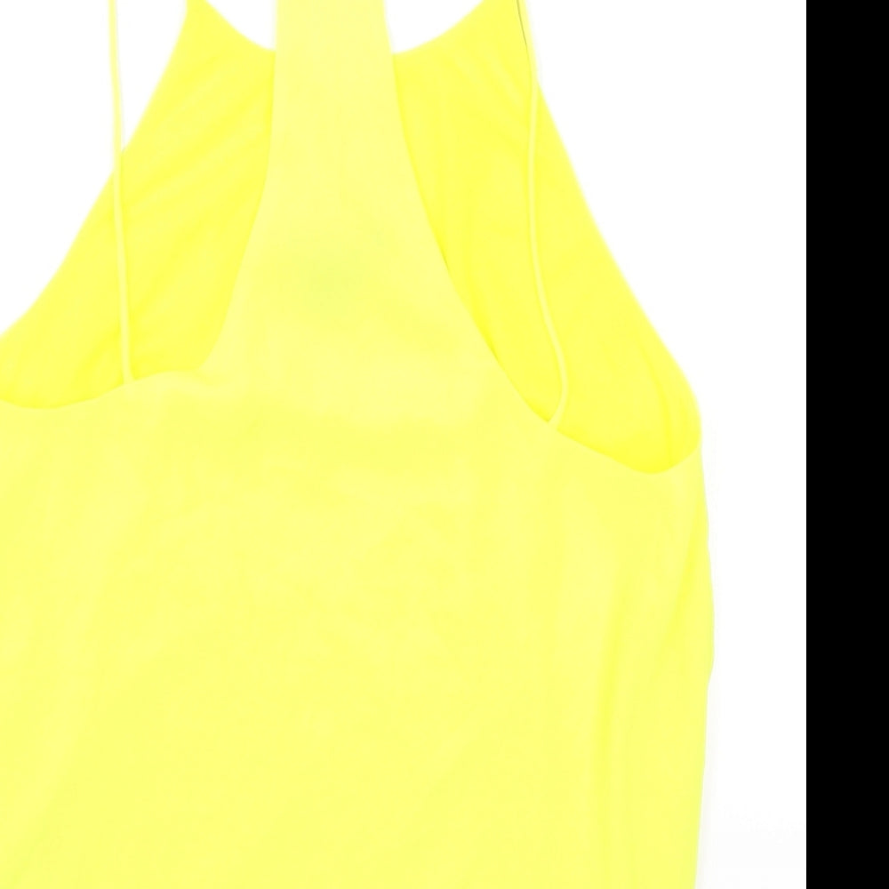H&M Womens Yellow Polyester Basic Tank Size 8 Halter
