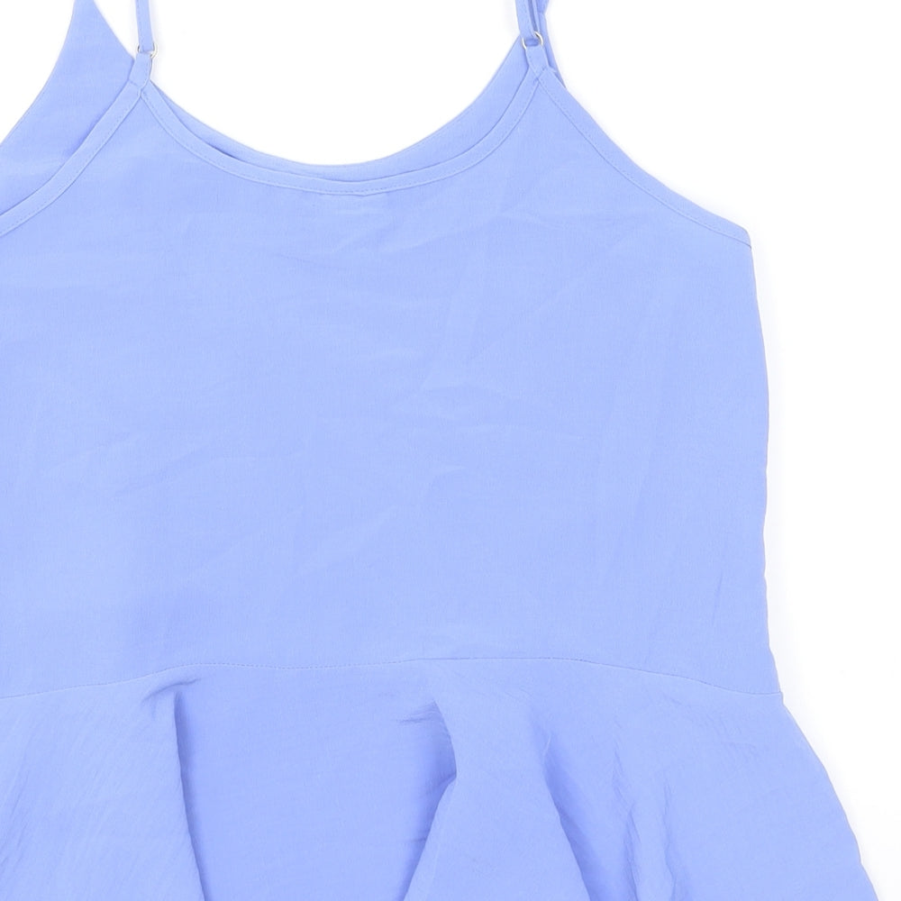 River Island Womens Blue Polyester Camisole Tank Size 6 Scoop Neck - Peplum