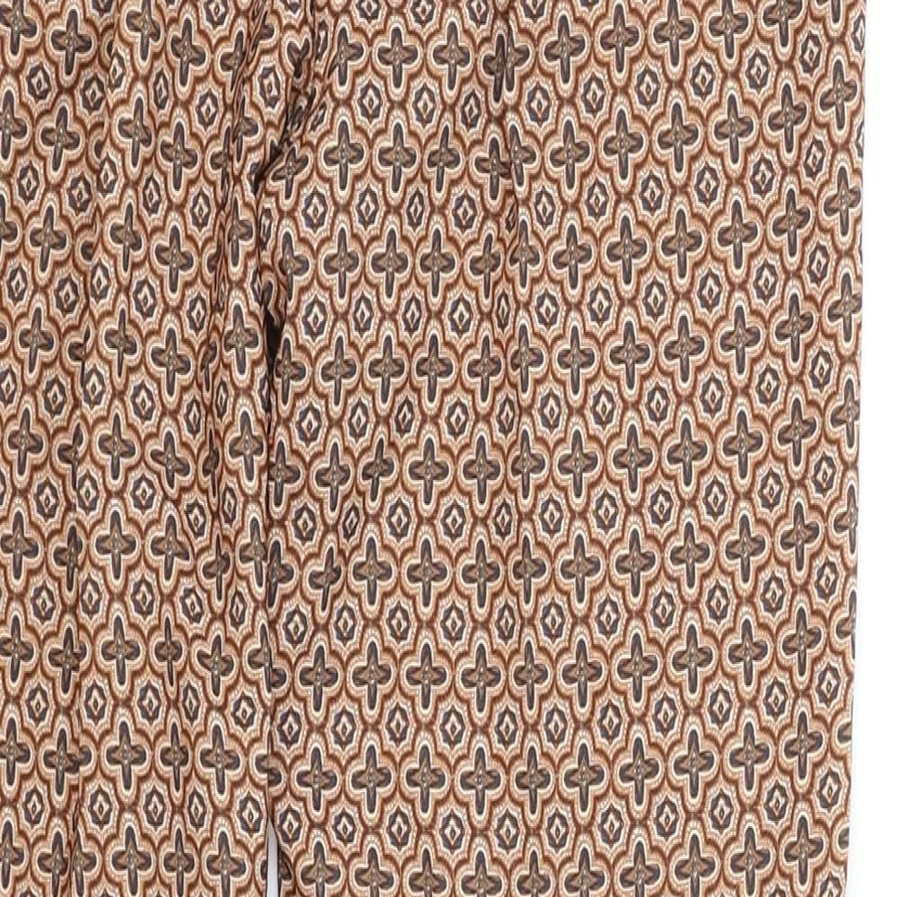 H&M Womens Multicoloured Geometric Polyester Trousers Size XS Relaxed