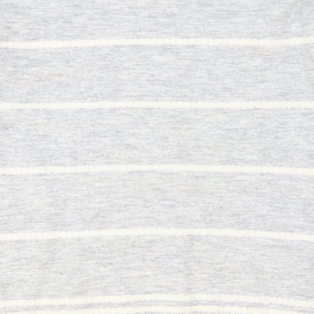 Papaya Womens Grey Round Neck Striped Acrylic Pullover Jumper Size L