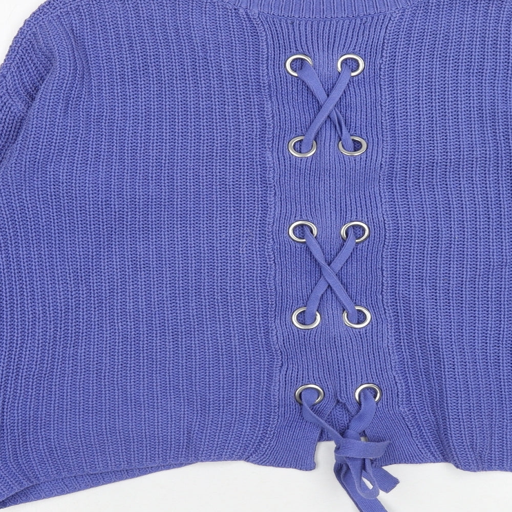 NEXT Womens Purple Round Neck Cotton Pullover Jumper Size 10