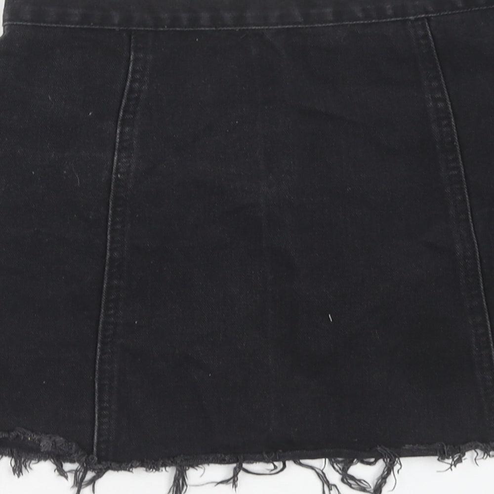 Cooperative Womens Black Cotton Mini Skirt Size S Button