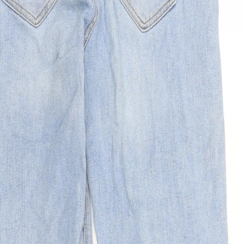H&M Womens Blue Cotton Tapered Jeans Size 6 L28 in Regular Zip