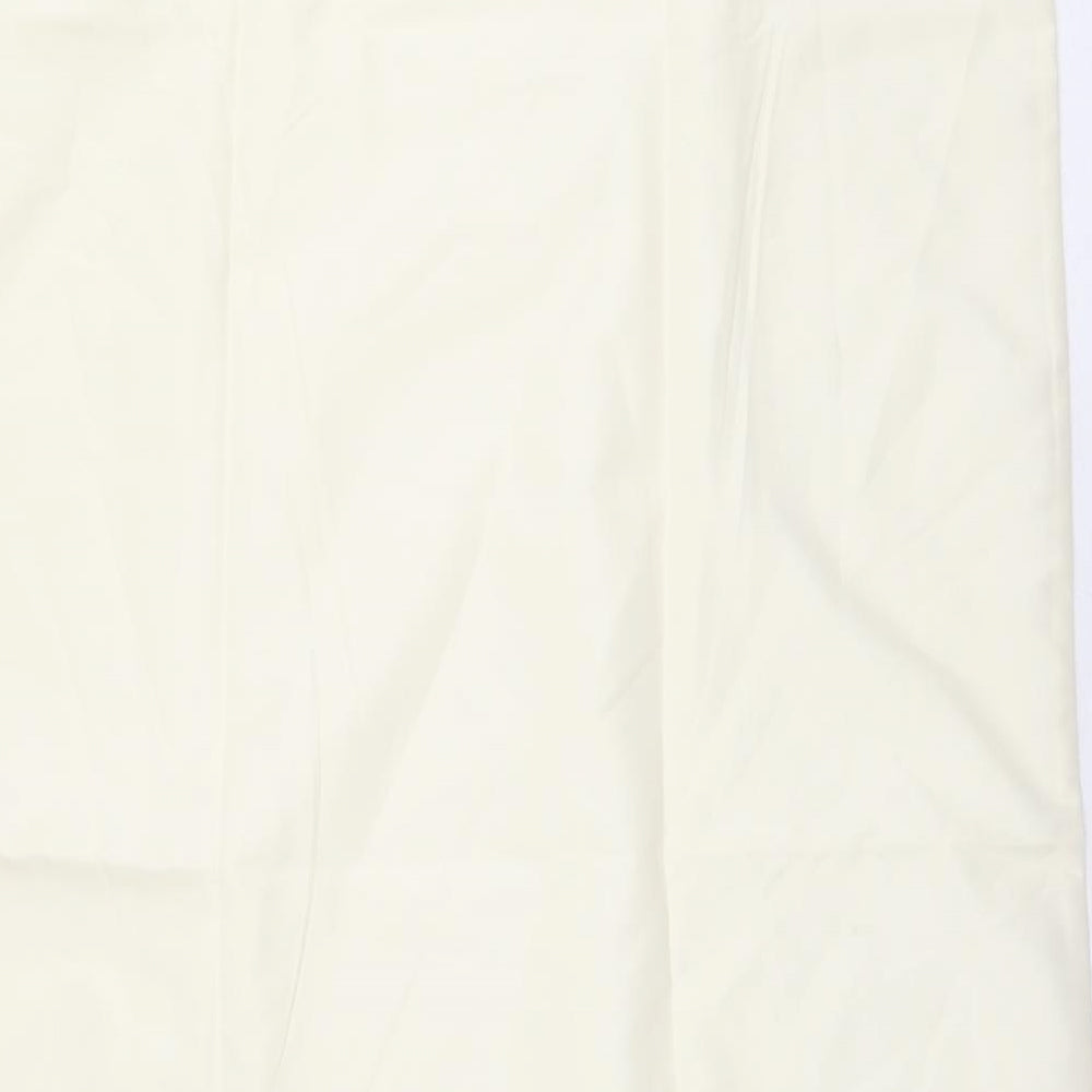 Preworn Womens Ivory Polyester A-Line Size 24 Round Neck Pullover