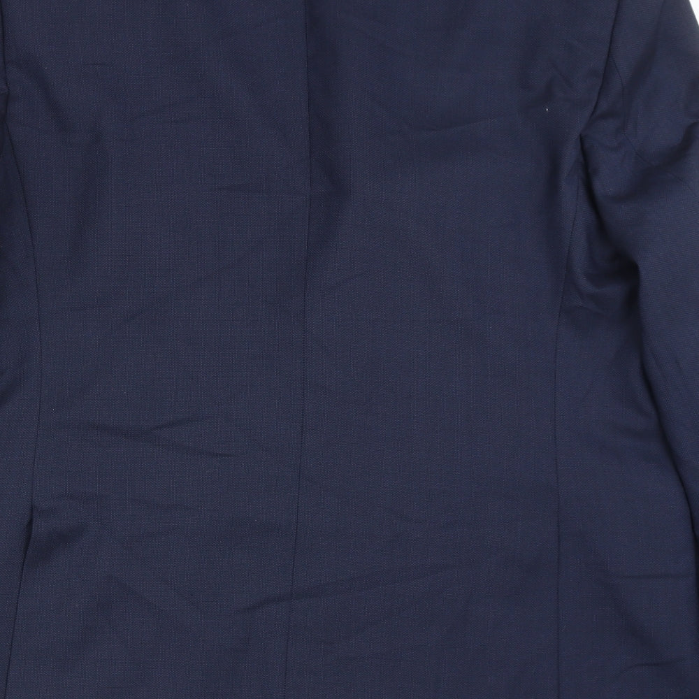 Marks & Spencer Mens Blue Polyester Jacket Blazer Size 44 Regular