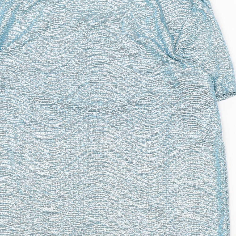 H&M Womens Blue Polyester Basic T-Shirt Size XS Round Neck