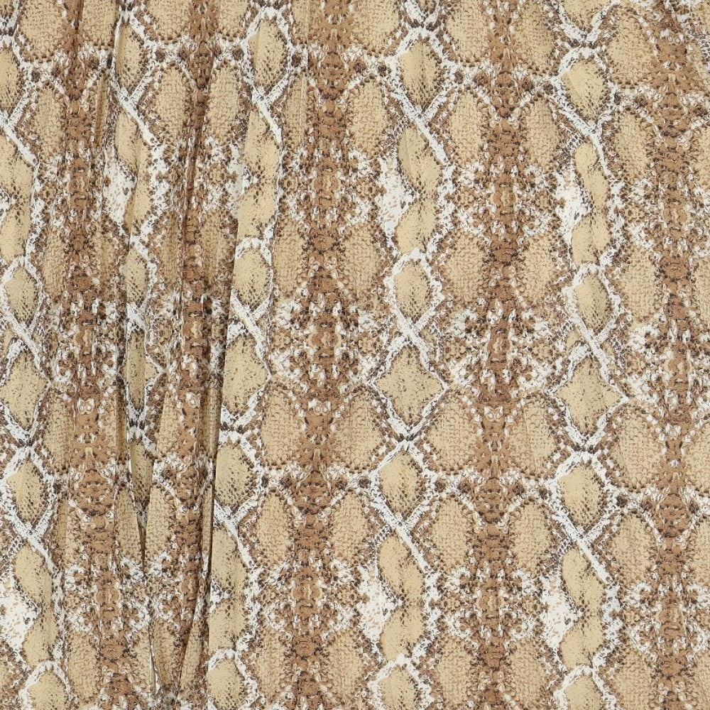 Marks & Spencer Womens Brown Animal Print Polyester Straight & Pencil Skirt Size 10 - Snakeskin Pattern