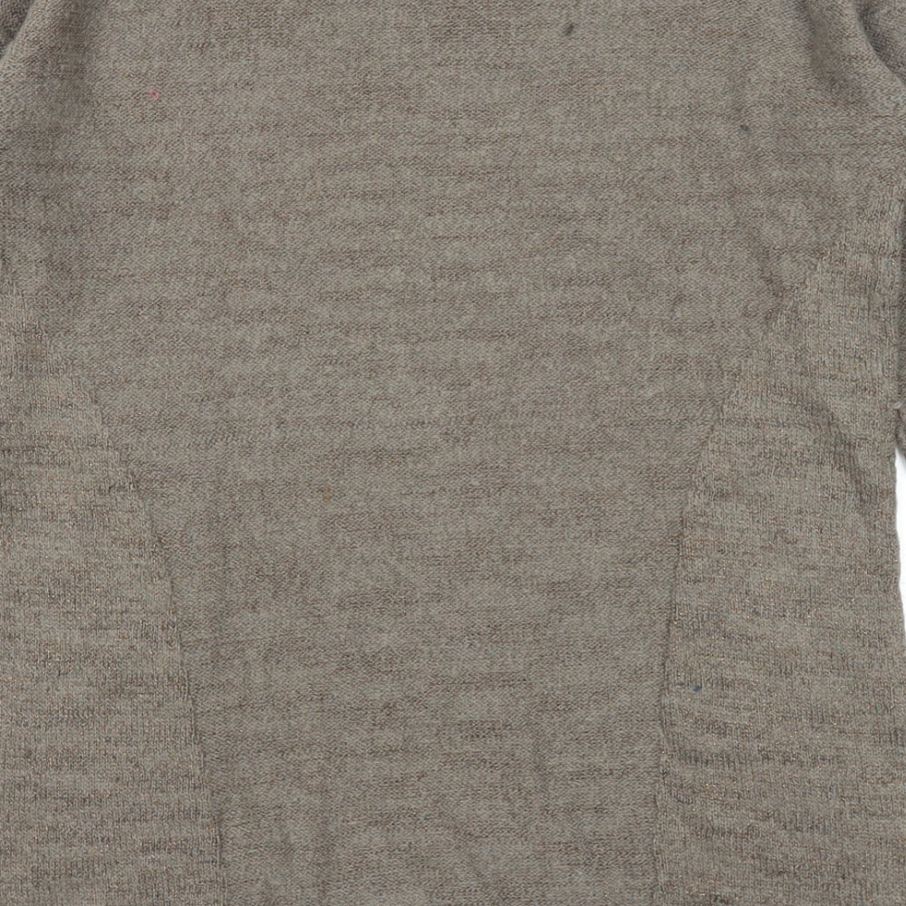 Mango Womens Green Round Neck Acrylic Pullover Jumper Size S