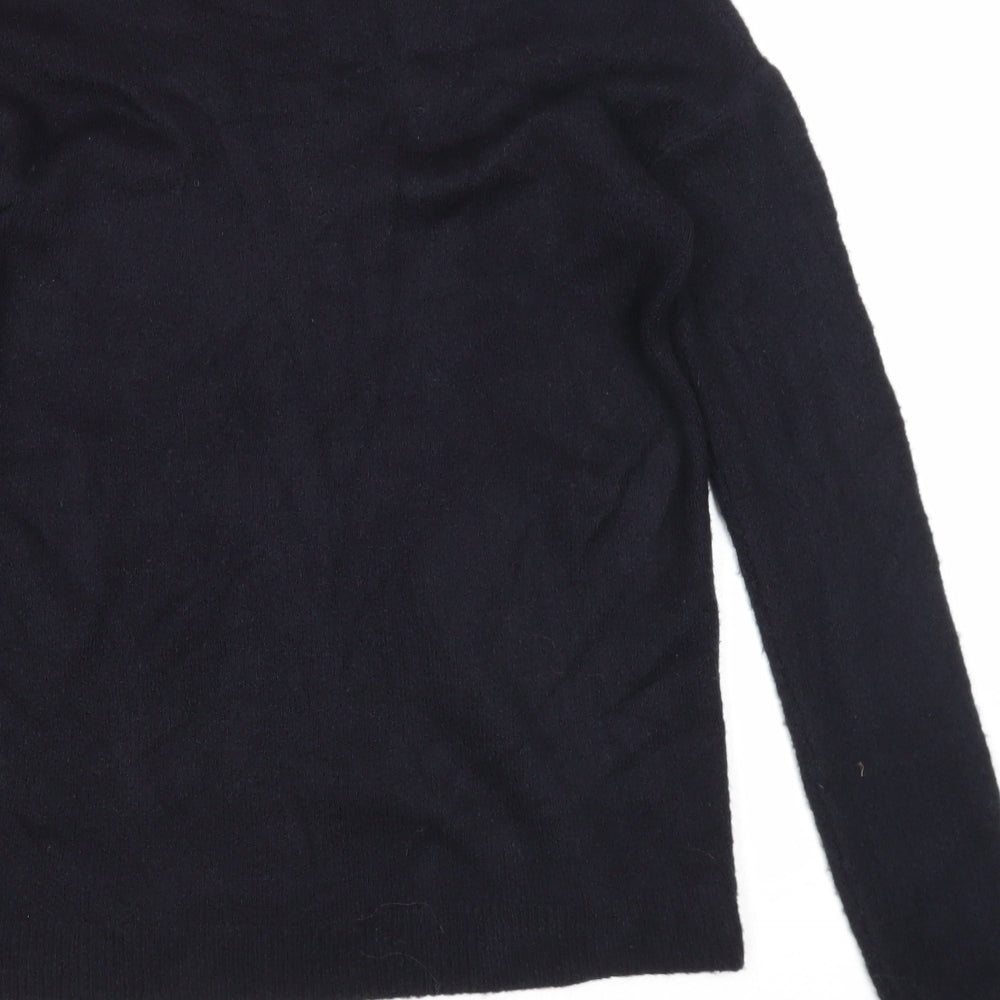 Dorothy Perkins Womens Black Scoop Neck Acrylic Pullover Jumper Size 8