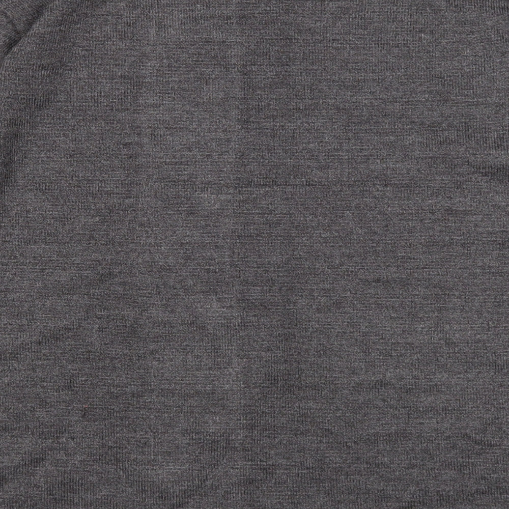 Mudflower Womens Grey Round Neck Acrylic Pullover Jumper Size M