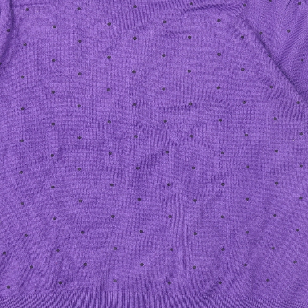 Paramour Womens Purple V-Neck Acrylic Pullover Jumper Size XL