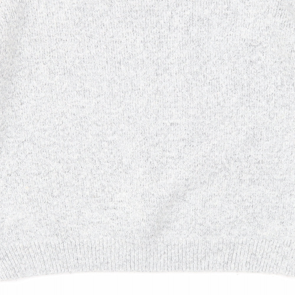 Marks & Spencer Womens Grey Round Neck Acrylic Pullover Jumper Size 12