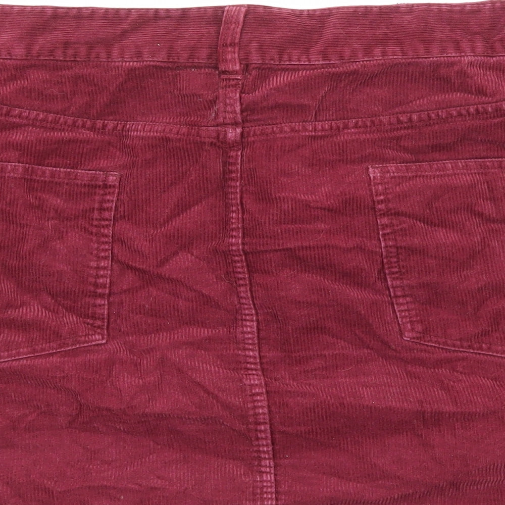 ASOS Womens Red Cotton Straight & Pencil Skirt Size 26 Zip