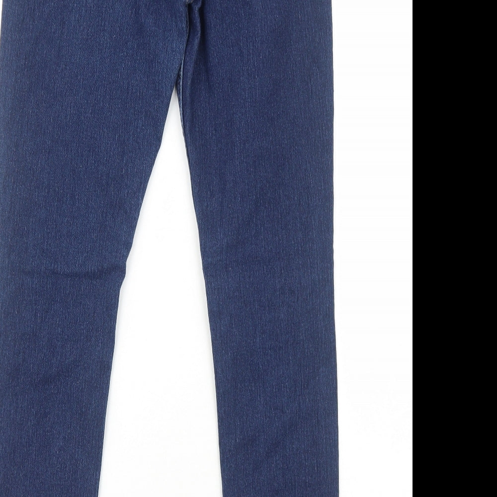 H&M Womens Blue Cotton Skinny Jeans Size 8 Regular Zip