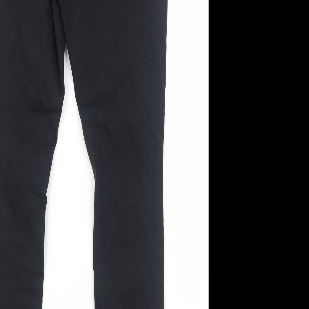 Marks & Spencer Womens Black Cotton Skinny Jeans Size 10 Regular Zip