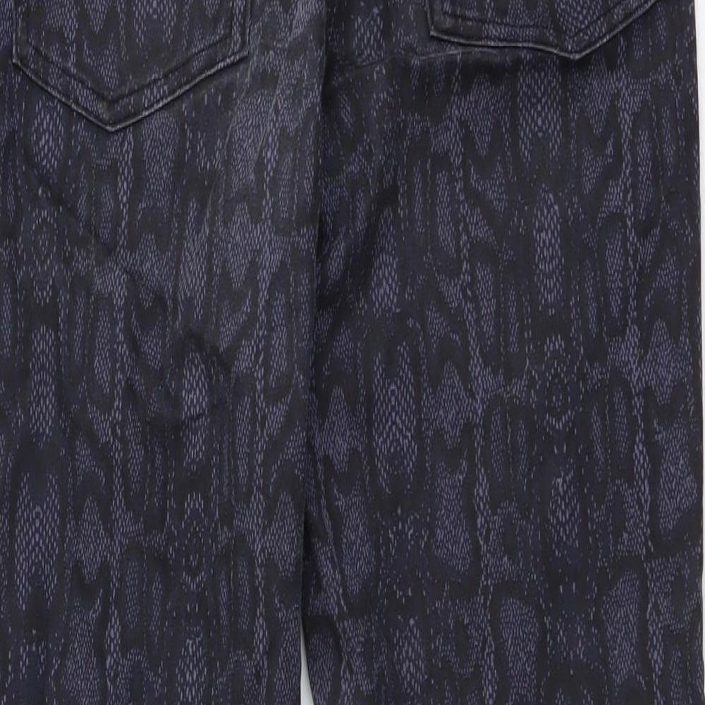Marks and Spencer Womens Blue Animal Print Cotton Jegging Jeans Size 10 L26 in Regular - Snake Print