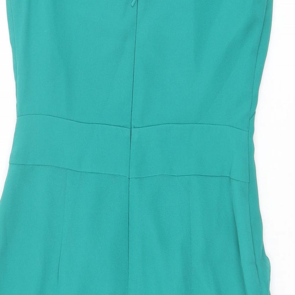 Coast Womens Green Colourblock Polyester Trapeze & Swing Size 10 Boat Neck Zip