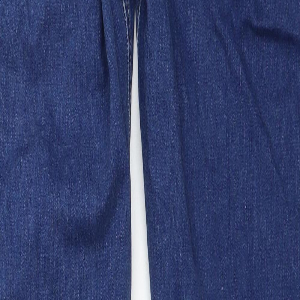 Marks & Spencer Womens Blue Cotton Skinny Jeans Size 10 Regular Zip