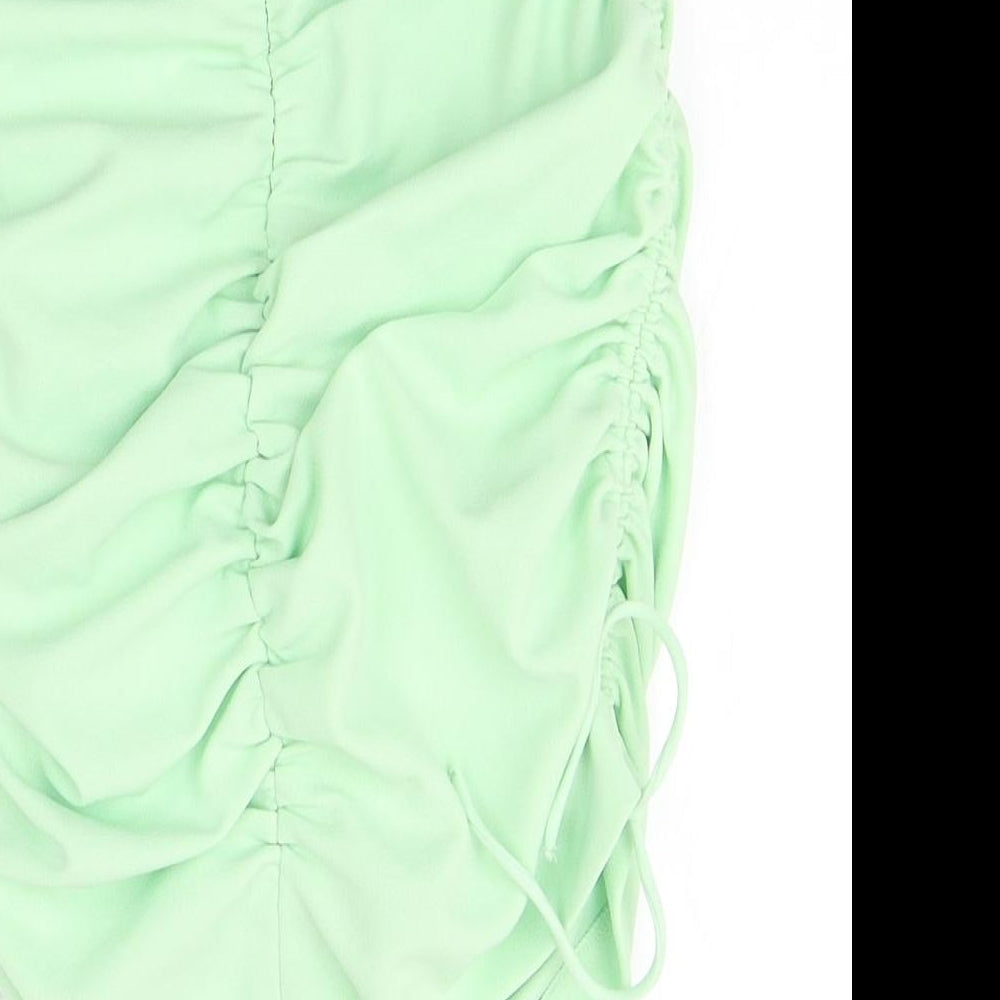 Zara Womens Green Polyester Basic Tank Size XS Off the Shoulder