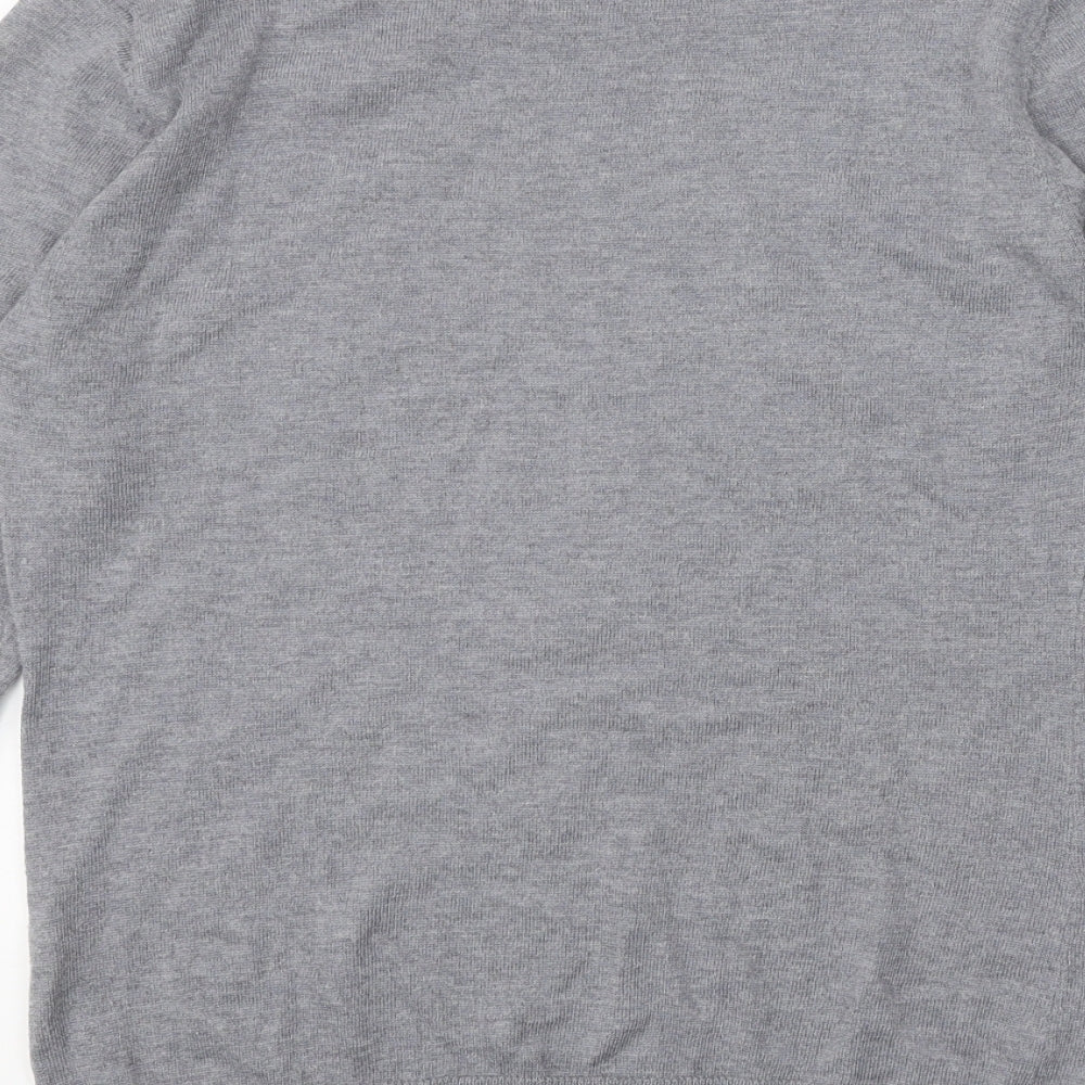 Chocolate Womens Grey Scoop Neck Polyester Pullover Jumper One Size - Love