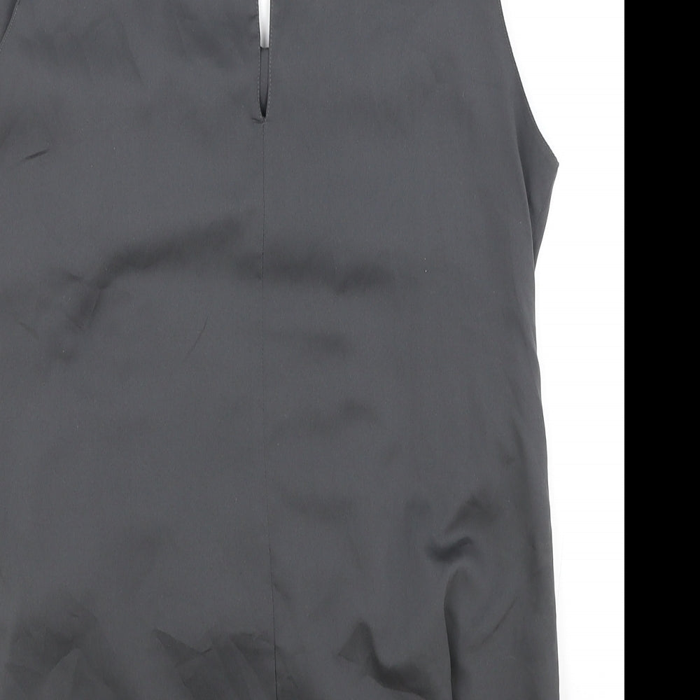 Saint Tropez Clothing Womens Grey Polyester Basic Tank Size M Square Neck