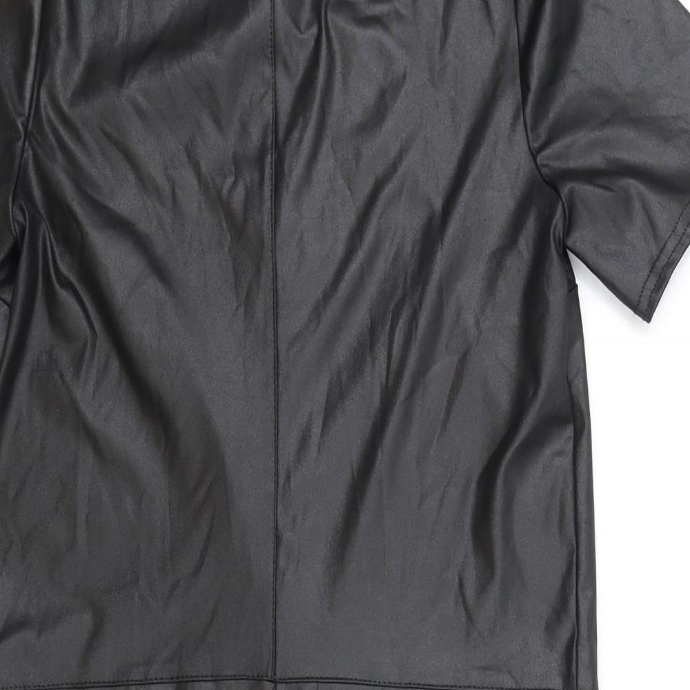 New Look Womens Black Viscose A-Line Size 8 Round Neck Pullover