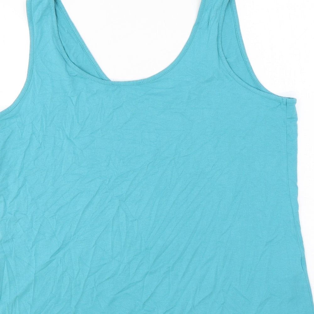 Per Una Womens Green Viscose Basic Tank Size 20 Round Neck