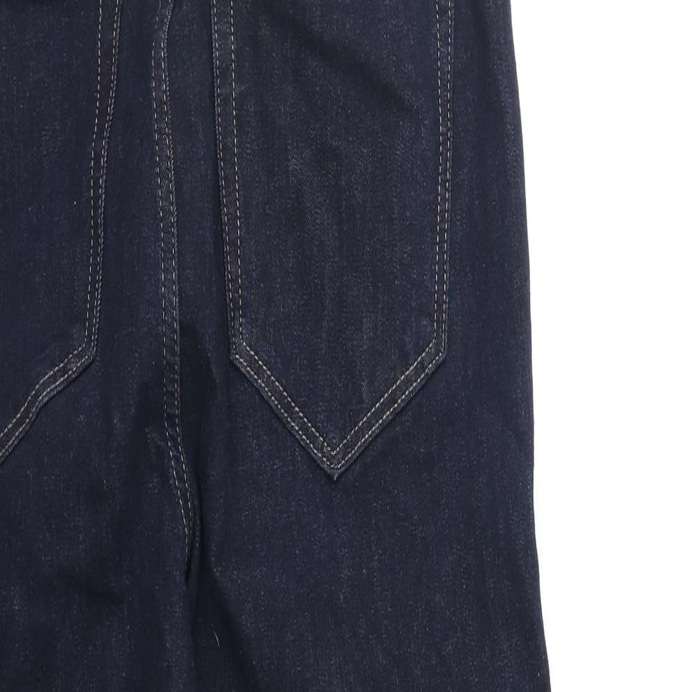 Preworn Womens Blue Cotton Skinny Jeans Size 32 in Regular Zip