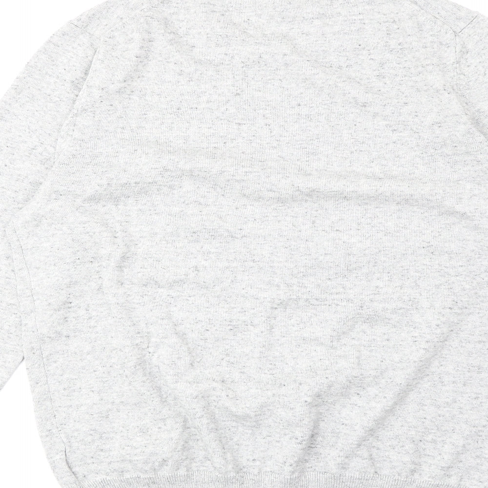 Marks & Spencer Mens Grey Round Neck Cotton Pullover Jumper Size S Long Sleeve