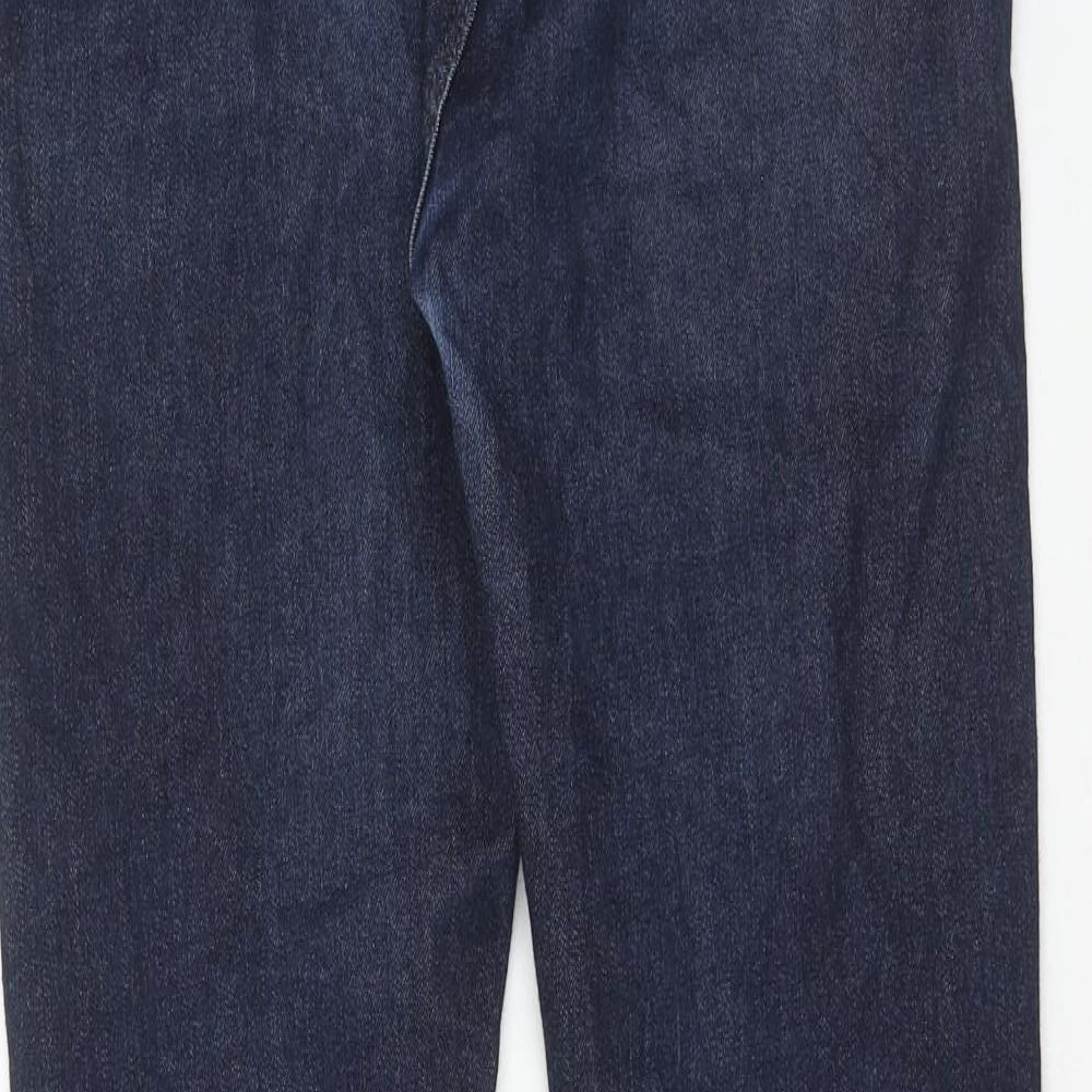 Marks & Spencer Womens Blue Cotton Skinny Jeans Size 10 Regular Zip