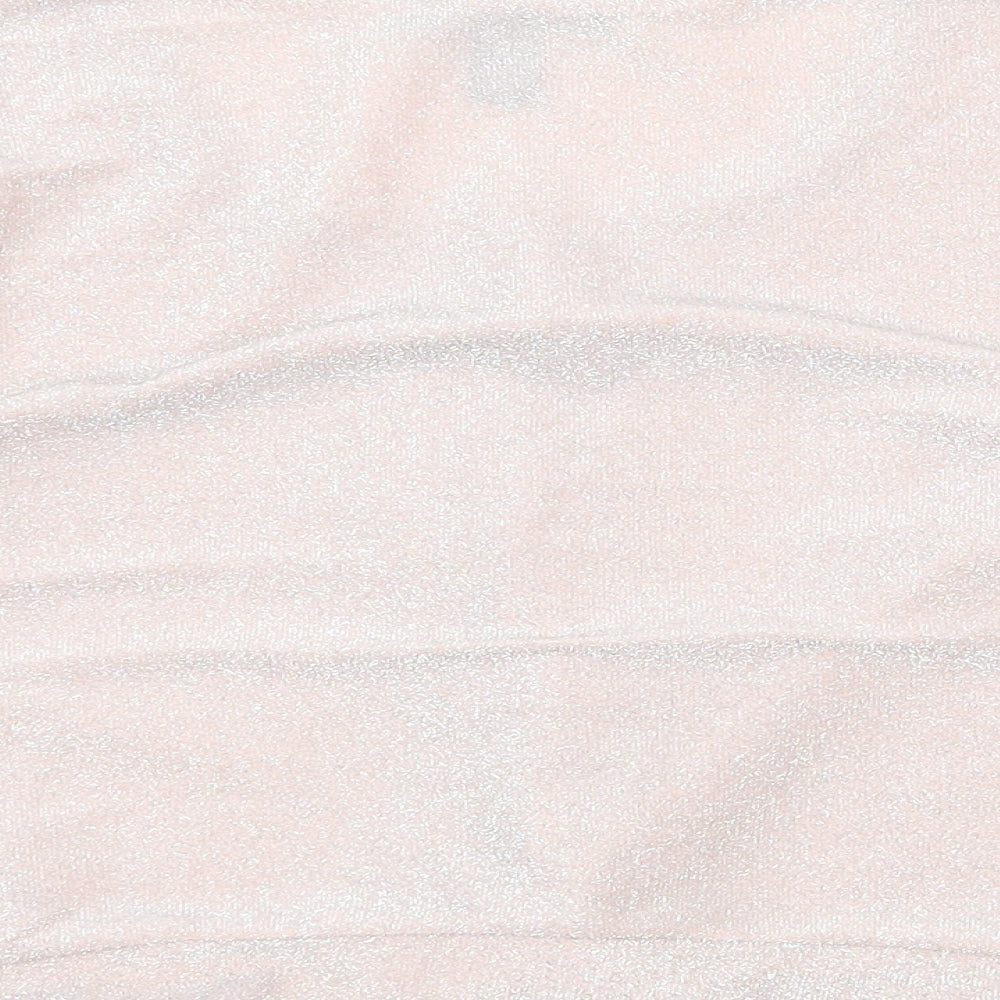 New London Womens Pink Nylon Basic Blouse Size 14 Square Neck - Twist Detail