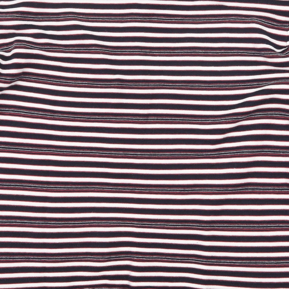 Papaya Womens Multicoloured Round Neck Striped Cotton Pullover Jumper Size 12