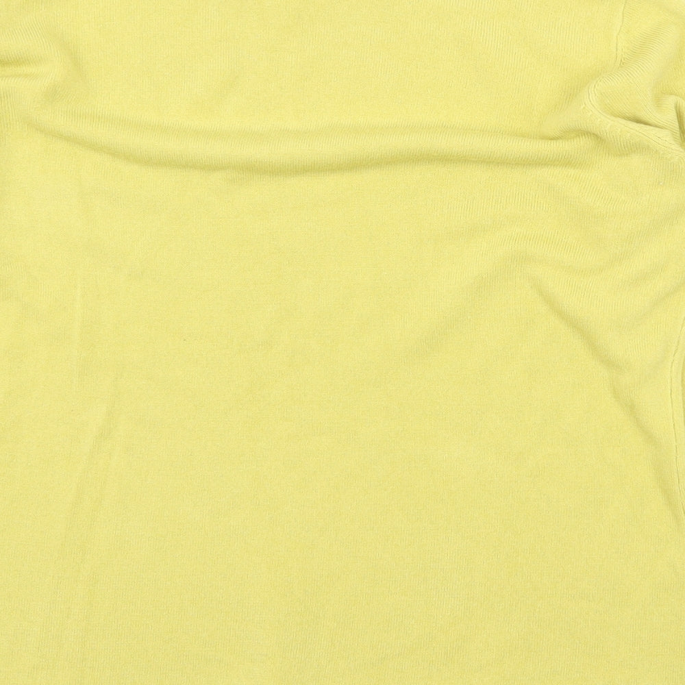 Bonmarché Womens Yellow Round Neck Acrylic Pullover Jumper Size 12
