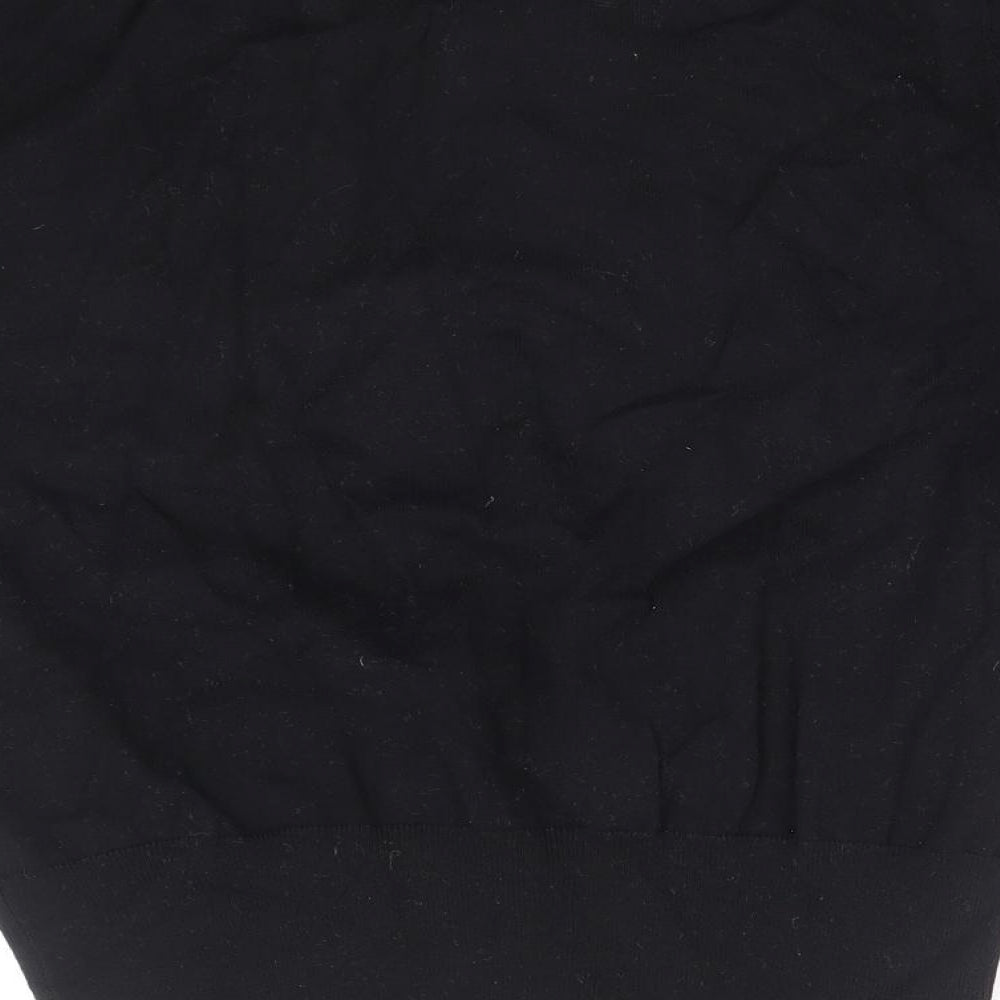 Oasis Womens Black Round Neck Cotton Pullover Jumper Size L