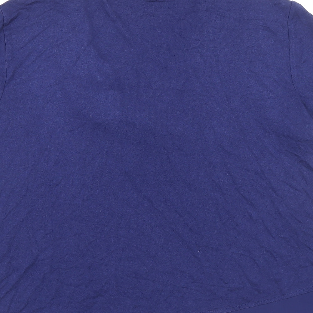 Marks & Spencer Womens Blue Polyester Basic T-Shirt Size 12 V-Neck