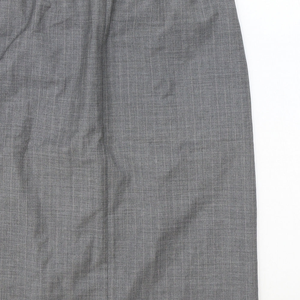 Preworn Womens Grey Polyester Straight & Pencil Skirt Size 10
