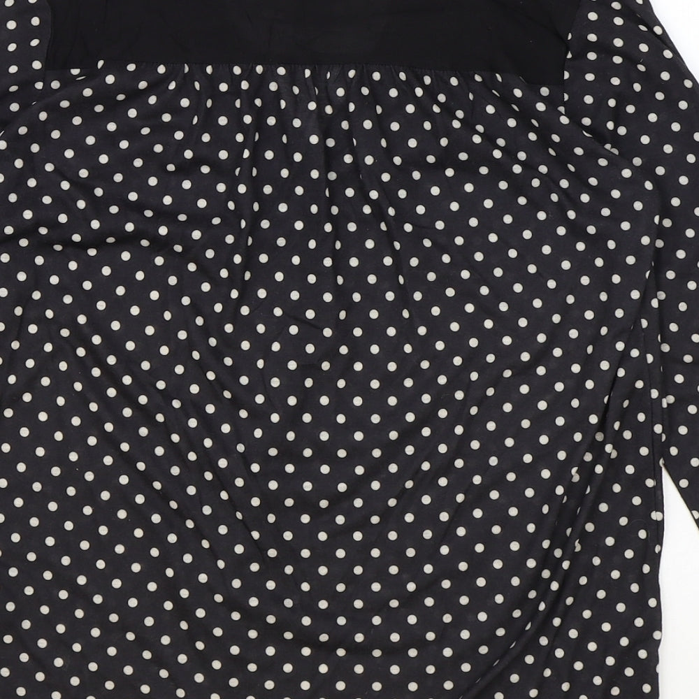 H&M Womens Blue Polka Dot Viscose Basic Blouse Size XS V-Neck