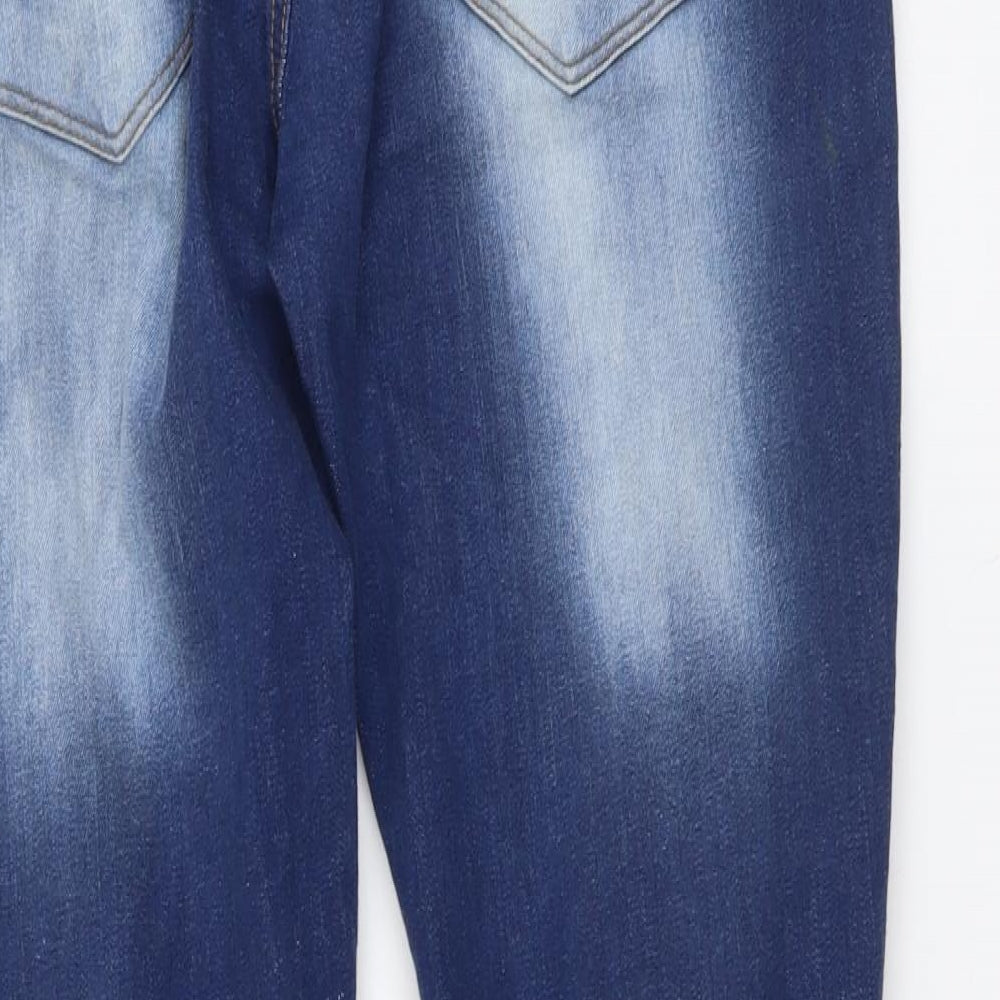 ONM Mens Blue Cotton Straight Jeans Size 32 in L32 in Regular Button