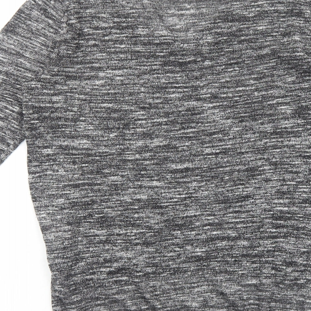 VERO MODA Womens Grey V-Neck Polyester Pullover Jumper Size S