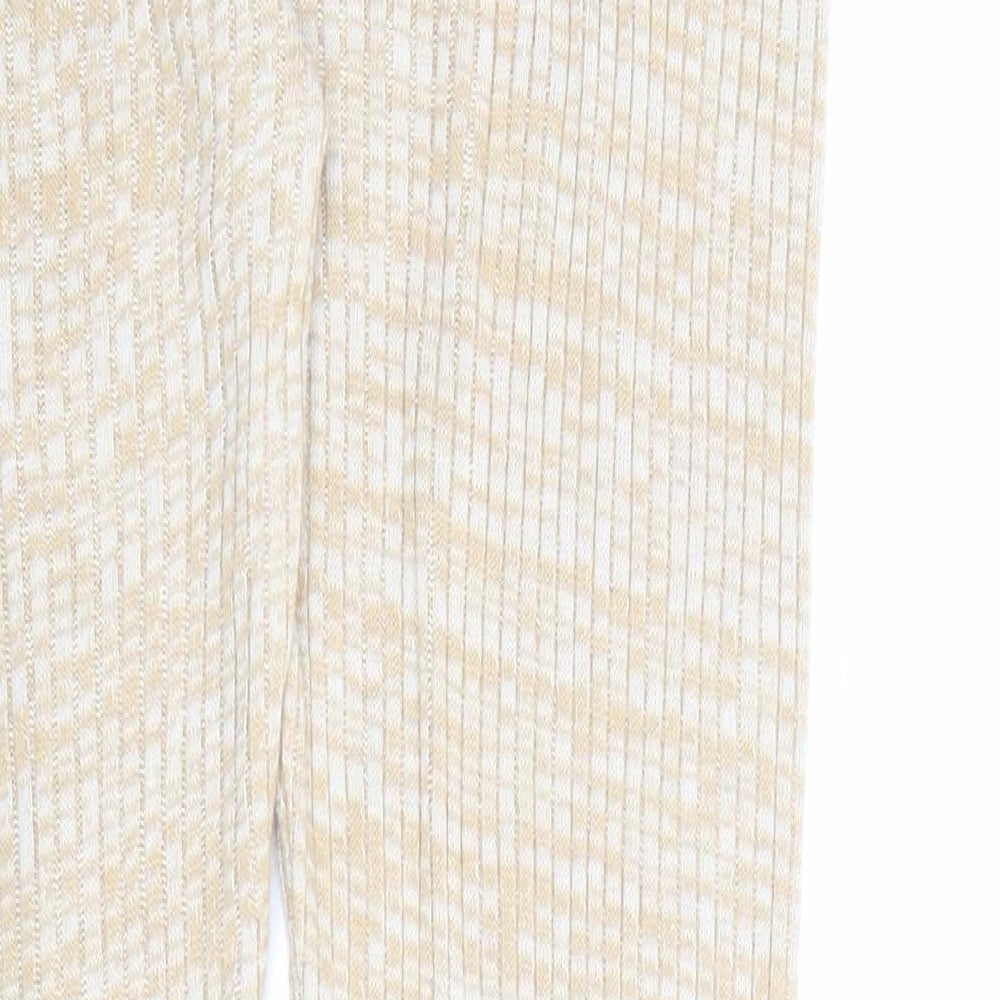 ASOS Womens Beige Geometric Acrylic Jogger Trousers Size 10 L30 in Regular Hook & Loop