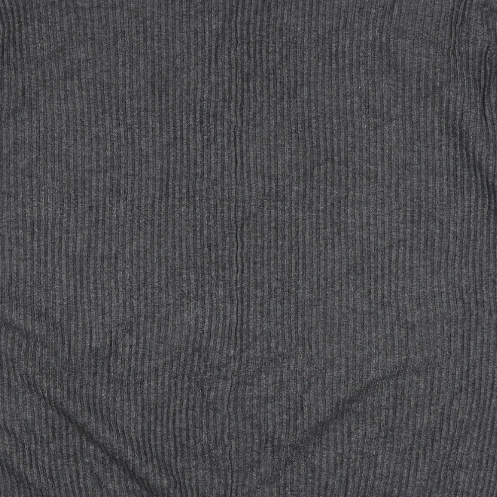 M&Co Womens Grey Mock Neck Viscose Pullover Jumper Size 16
