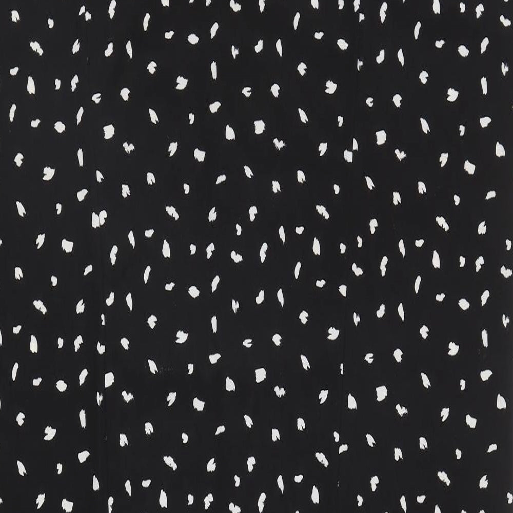 Villa Womens Black Geometric Polyester Shirt Dress Size XS Collared Button