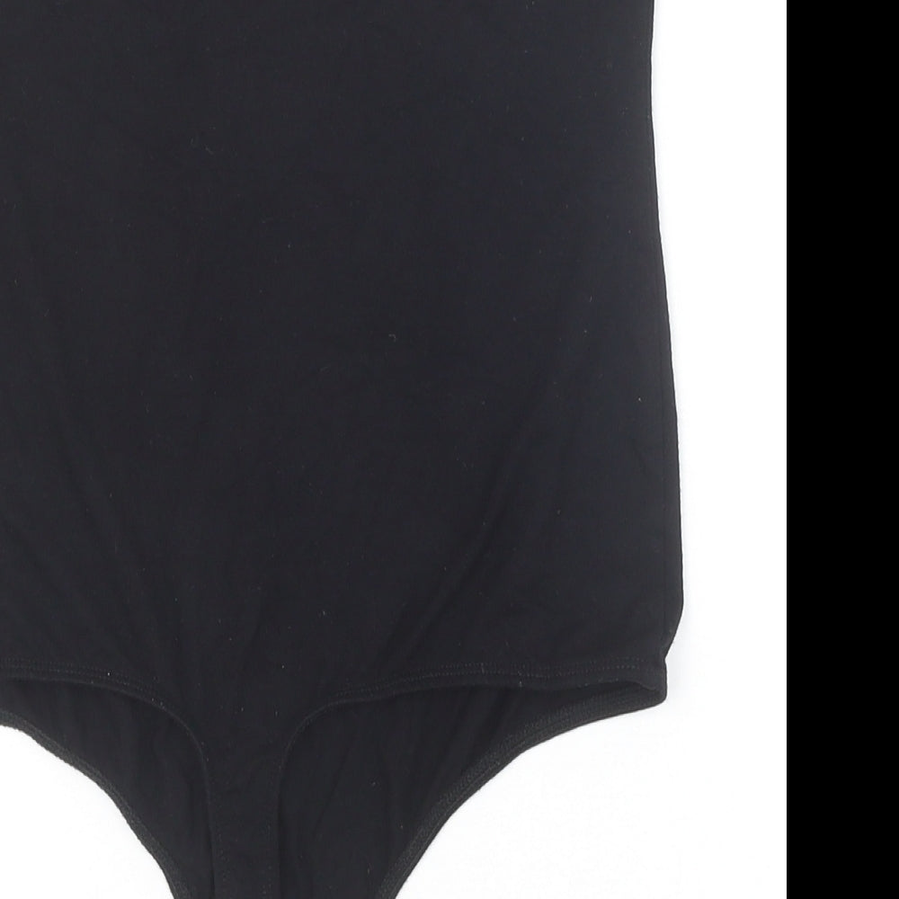 ASOS Womens Black Viscose Bodysuit One-Piece Size 10 Snap