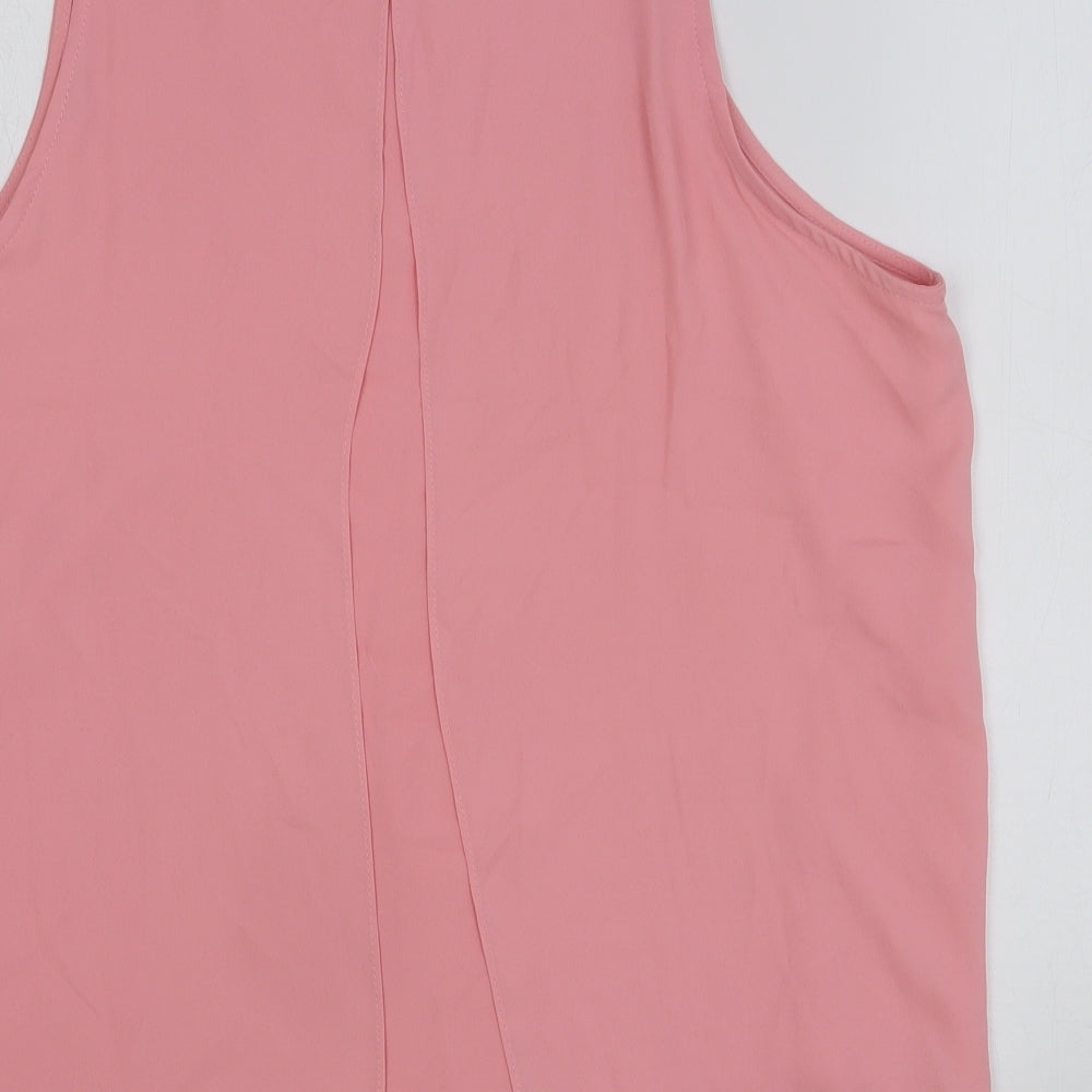 Dorothy Perkins Womens Pink Polyester Basic Tank Size 16 Round Neck