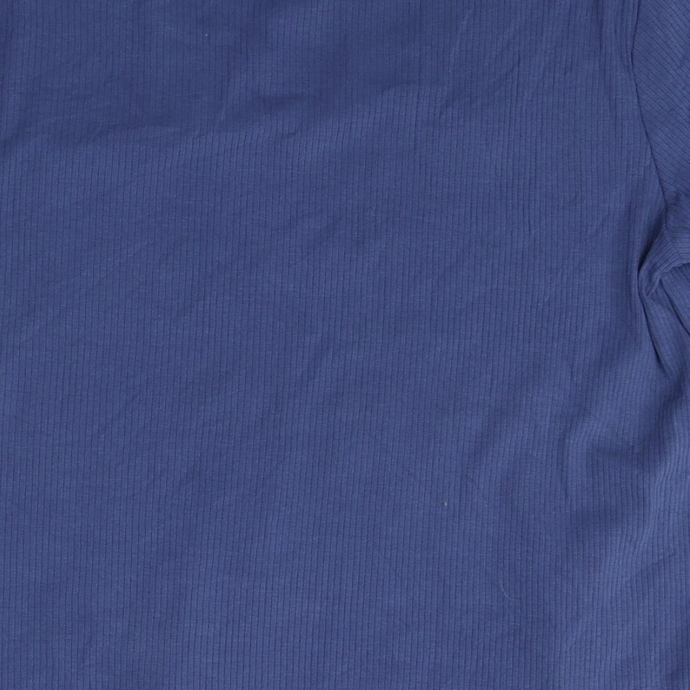 Mark Alexander Womens Blue Cotton Basic T-Shirt Size 14 V-Neck