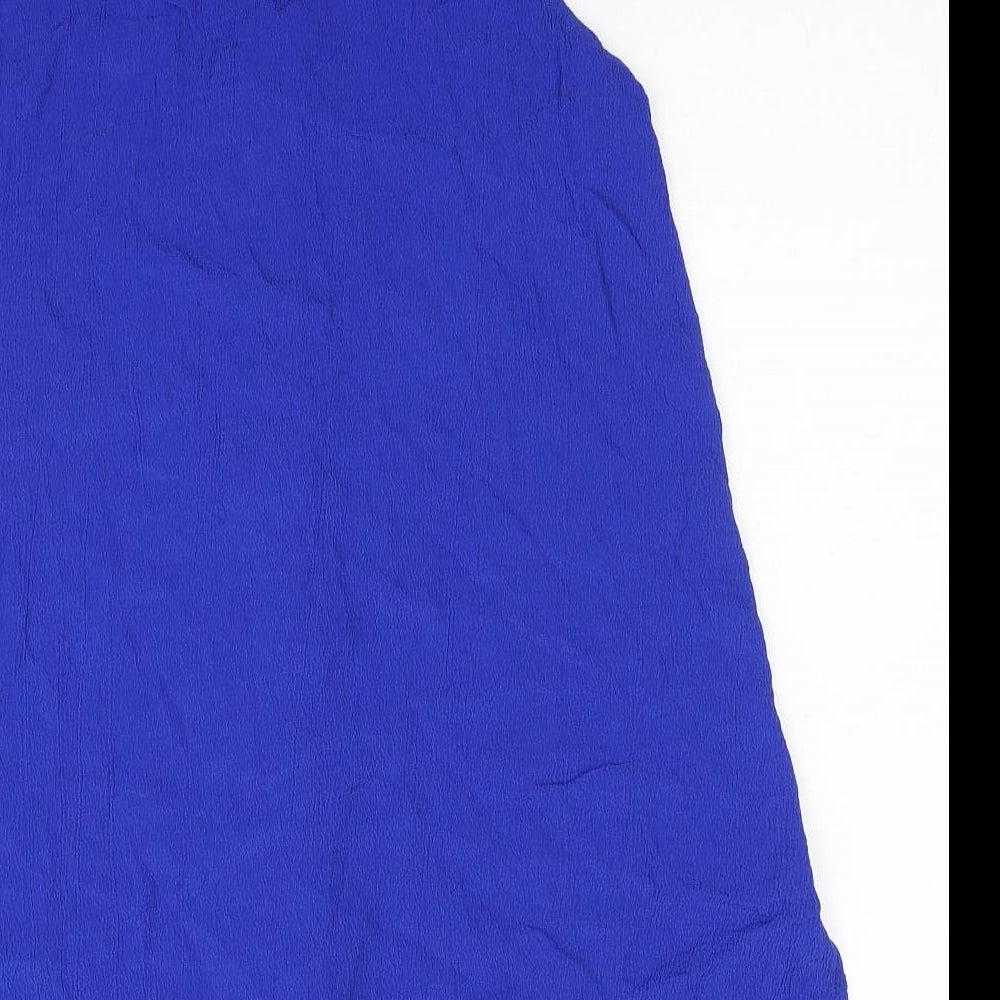 BHS Womens Blue Viscose Basic Tank Size 12 V-Neck