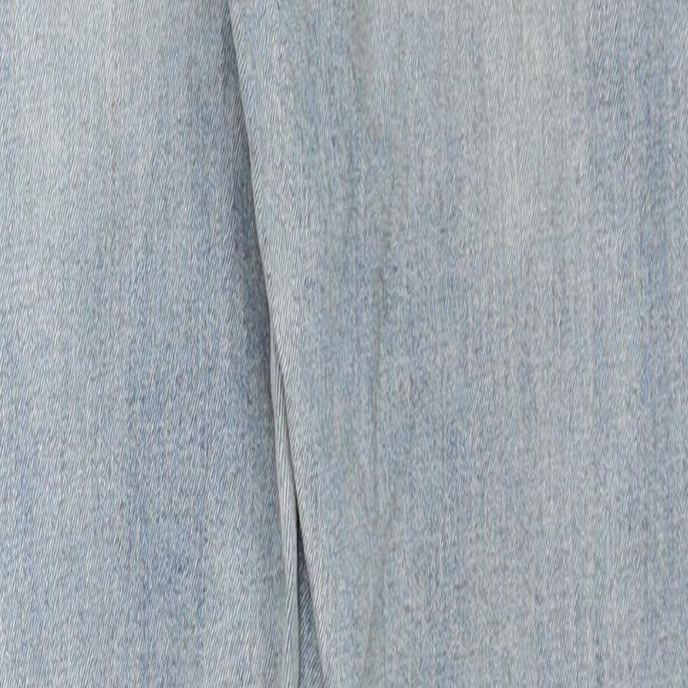 Marks & Spencer Womens Blue Cotton Skinny Jeans Size 8 Regular Zip