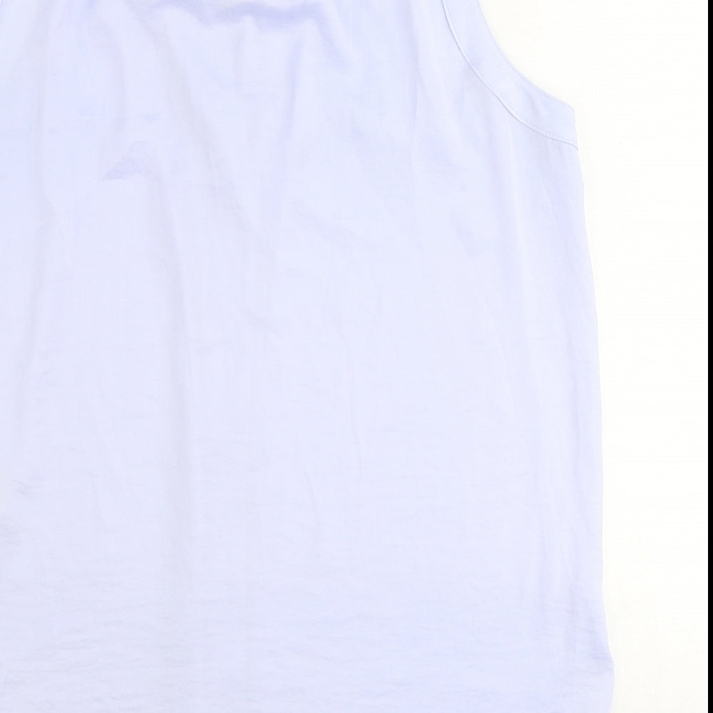 Marks & Spencer Womens Black Polyester Basic Tank Size 10 V-Neck